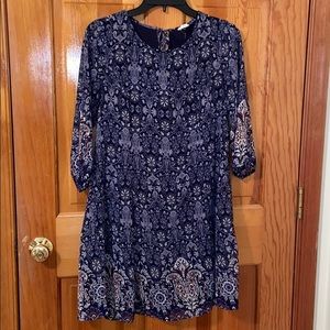 Garage Navy Print Dress